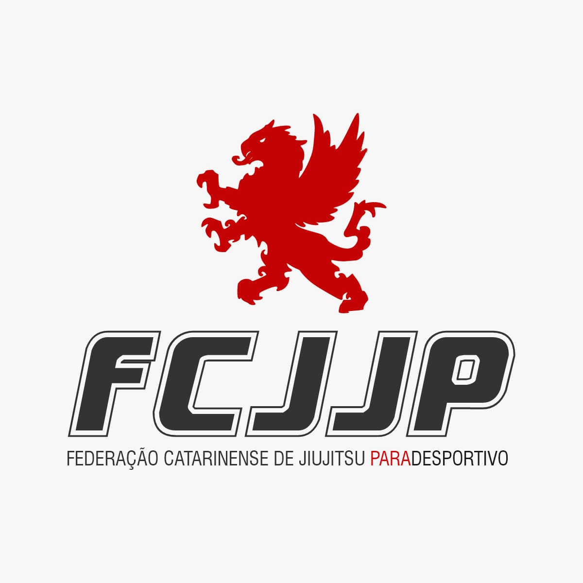 Logo, em formato de grifo, da FCJJP